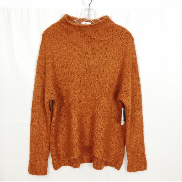 BP. Funnel Neck Bouclé Sweater Rust Brown Size XL New - Picture 4 of 12